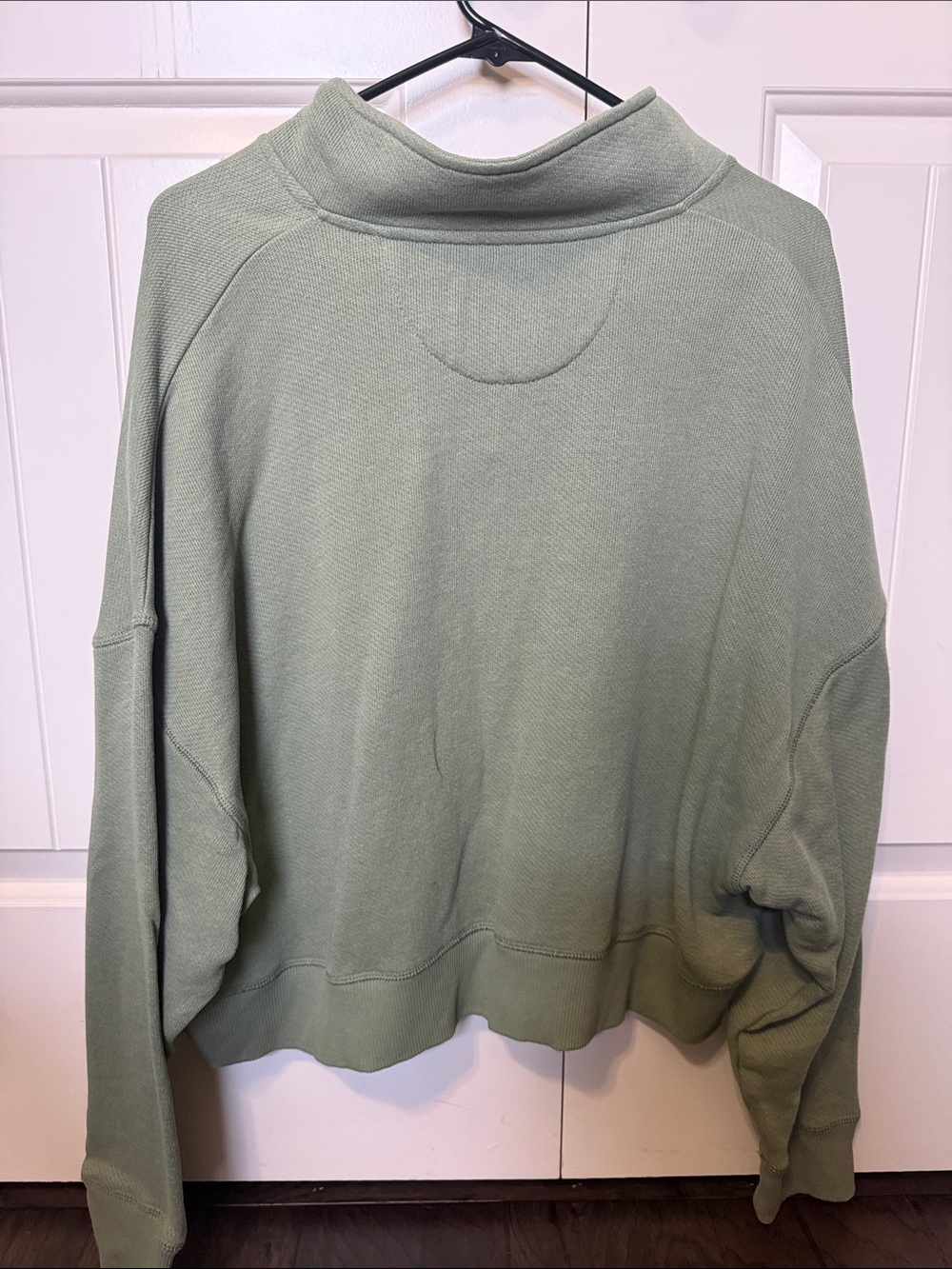 American Eagle Button Mock Neck Cropped Sweatshirt - Picture 2 of 2